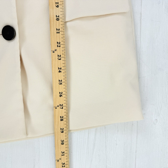 Zara Womens Oversized Double Breasted Blazer Size Large Ecru Academia Preppy - Picture 11 of 16